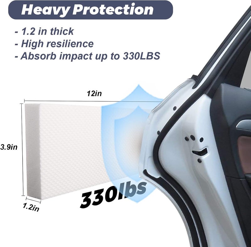 GameXcel Garage Wall Protector Car Door Protectors Garage Guards Bumpers EVA Foam Thick Water Resistance Self Adhesive Garage Wall Pad for Car Doors Anti-Collision Garage Wall Protect,2 Pack White - Image 2